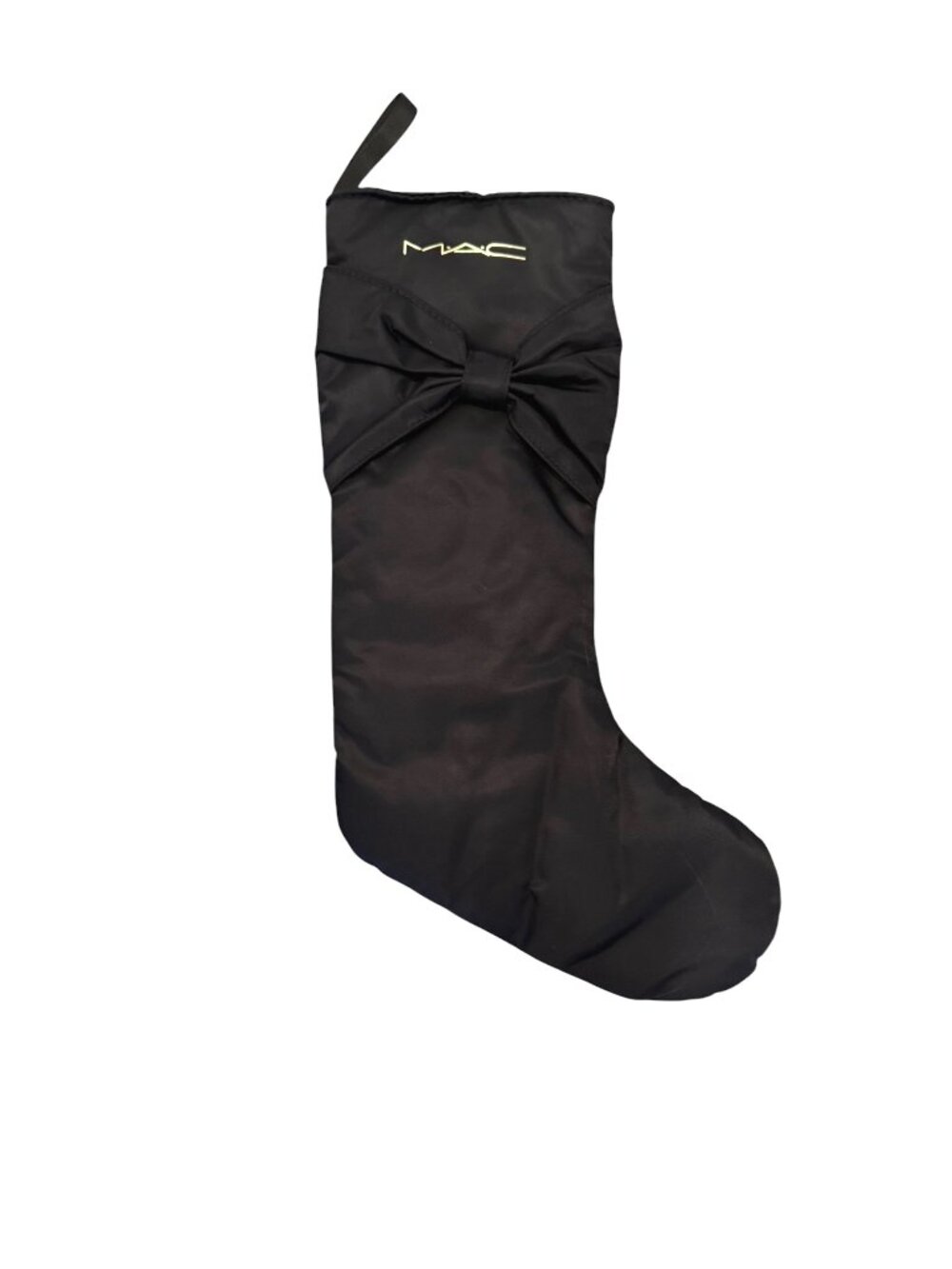 MAC Cosmetics Holiday Christmas Stocking Black Bow Gift Bag